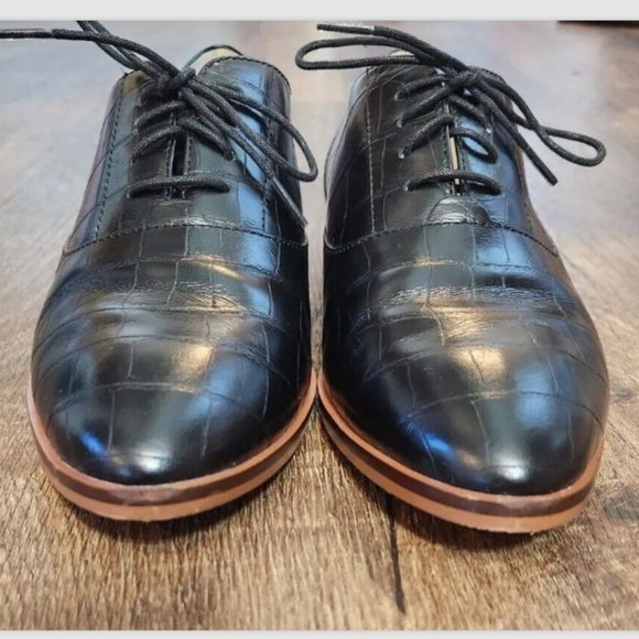 Cole Haan Grand Series 360 Oxford Croc Embossed Leather Shoes - Picture 6 of 16